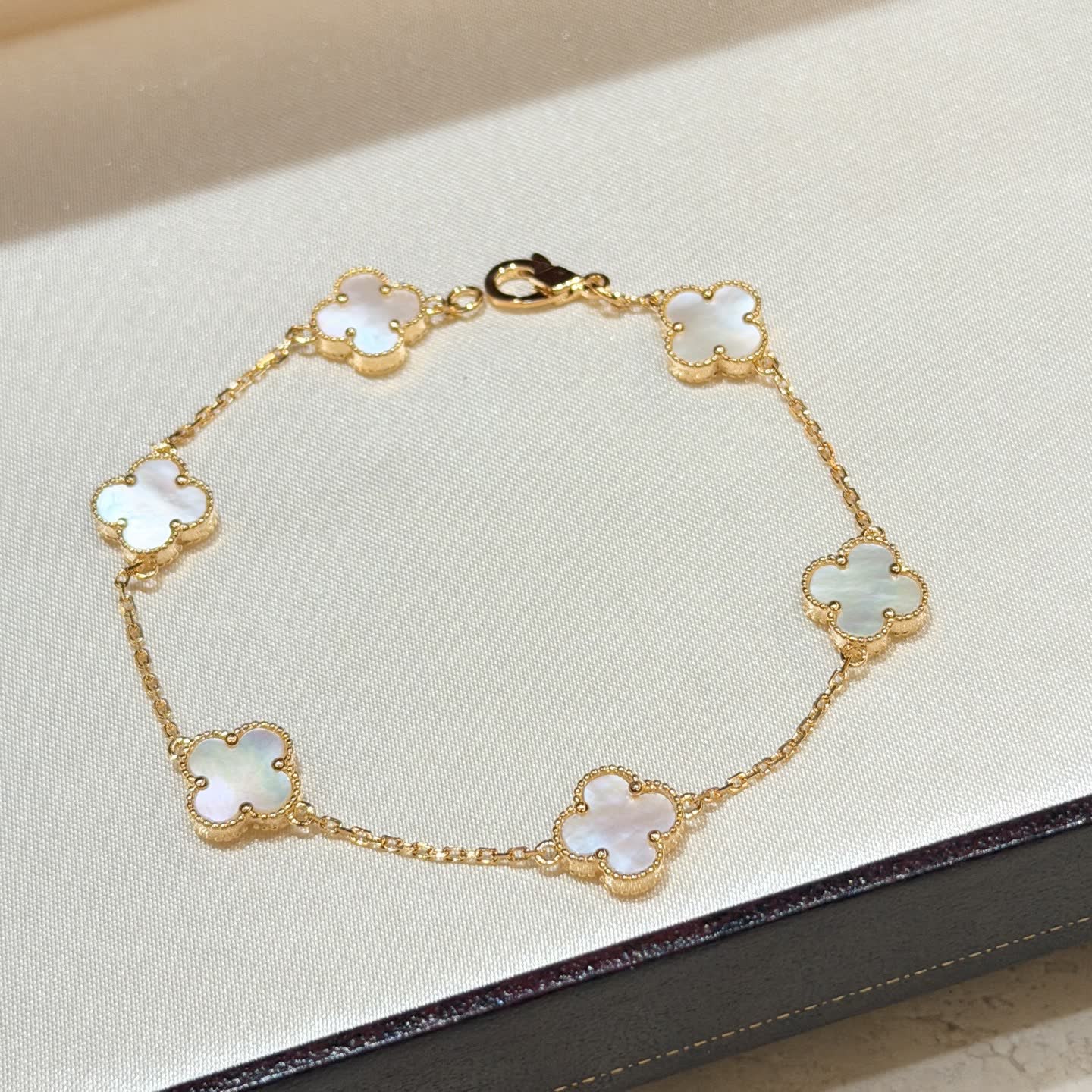 Van Cleef & Arpels Alhambra Gold Bracelet with Mother-of-Pearl